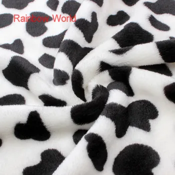 

1 meter print cow pattern Microfiber fabric High Quality super soft velboa for DIY sewing toys sofa material velvet