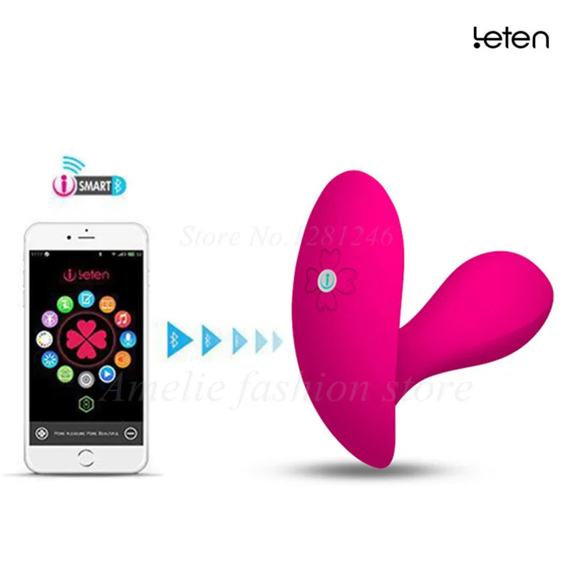  Leten Smartphone App Remote Control Lucy Butterfly G-Spot and Clitoral Vibrator Waterproof sex toys for woman 