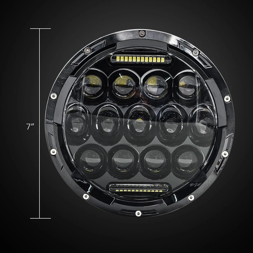 Светодиодный светильник-бар 7 дюймов круглый светодиодный рабочий светильник-бар внедорожный 4x4 противотуманный светильник, светильник для вождения внедорожника, лампа для грузовика 12 В, головной светильник для лодочного трактора