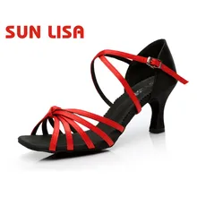 Танцевальные туфли Sun Lisa Для женщин Дамская девушки Танцы обувь на высоком каблуке для сальсы, танго, бальных Туфли для латинских танцев