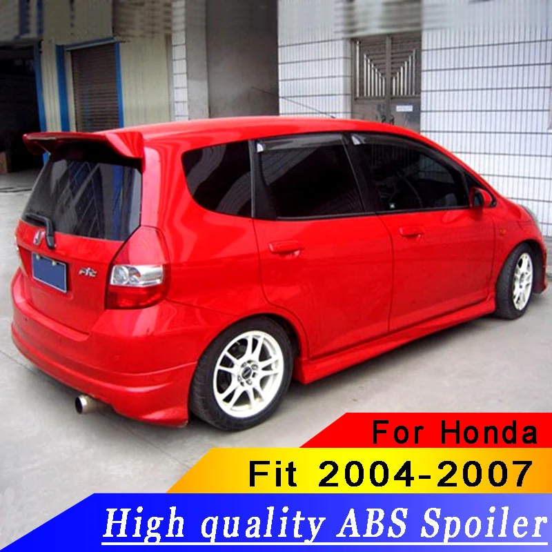 

High quality ABS For Honda Fit 2004 2005 2006 2007 Rear wing spoiler primer or black or white or red spoiler for Fit