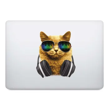 

DJ Cat with Glasses Laptop Sticker for Macbook Decal Pro Air Retina 11 12 13 14 15 inch Mac Book Skin Partial Notebook Sticker