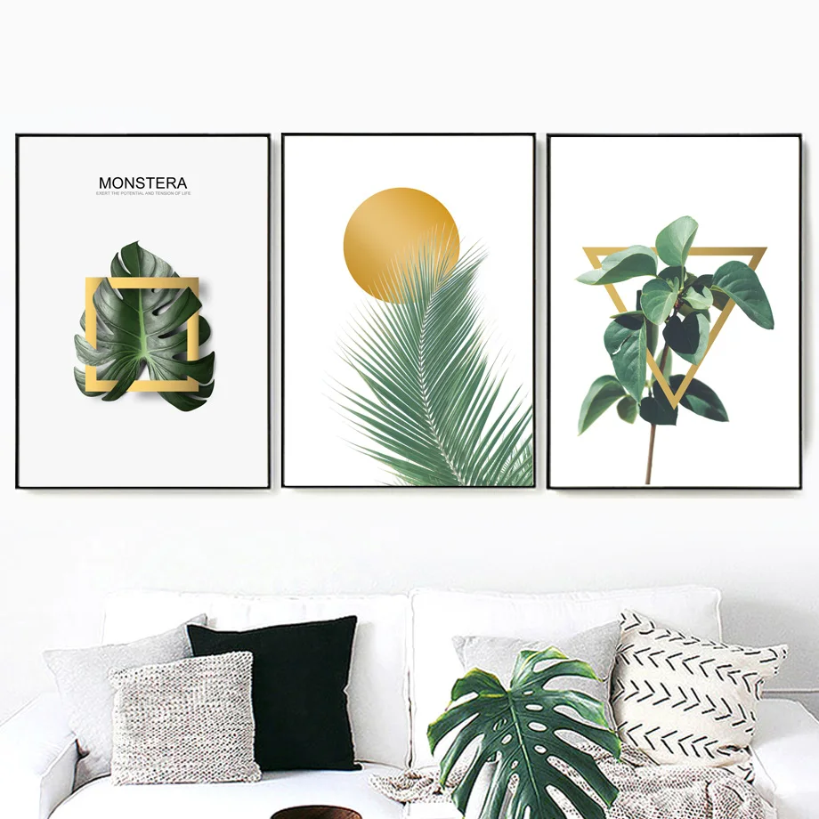 

Green Tropical Plant Leaf Cactus Wall Art Canvas Painting Nordic Posters And Prints Wall Pictures For Living Room Bedroom Decor