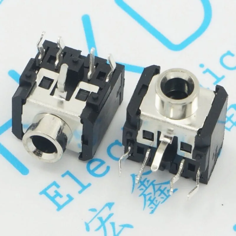 PJ306 copper head 3 5 MM headphone jack Audio socket Double track copper 5 pins