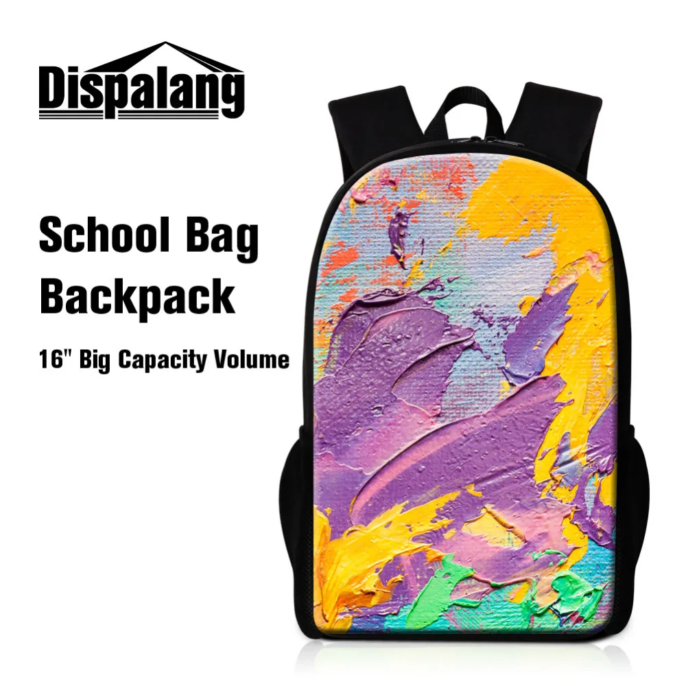 

Dispalang Brushwork Print Backpacks 16 Inch School Bags For Teenagers Rucksack Children Schoolbag Kids Book Bag Mochila Escolar