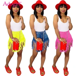 Adogirl Plus Size S-3XL Jeans Shorts Solid Color Fringed Sanded Denim Shorts Women Summer Casual Straight Fashion Trousers Adogirl Plus Size S-3XL Jeans Shorts Solid Color Fringed Sanded Denim Shorts Women Summer Casual Straight Fashion Trousers
