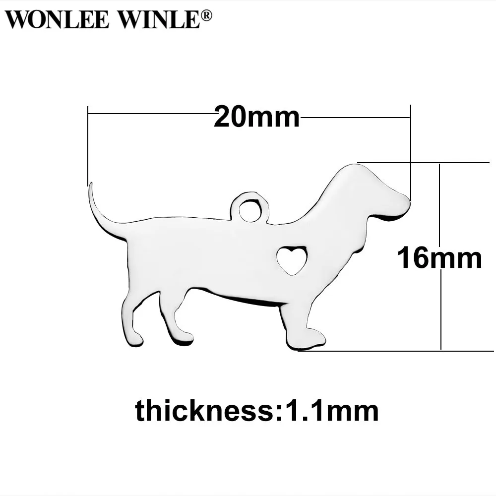 Wonlee Winle DIY полностью полированная нержавеющая сталь 316l любовь моя собака животные Подвески для браслета Ожерелье Изготовление ювелирных изделий - Окраска металла: As pics