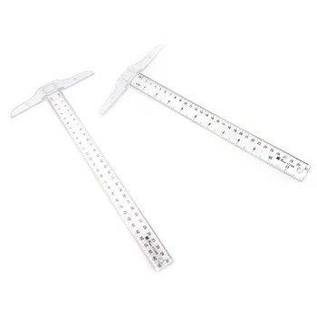 

1 Pcs 30cm Plastic T Shape Ruler Clear Transparent Measurements Straight Ruler Measure Tool