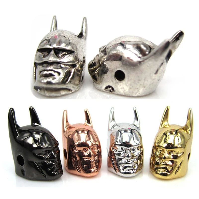 

2019 New Design Batman Charm Beads Fit Men Bracelet DIY Jewelry Findings Spacer Metal Beads for handmade making Mixed Colors