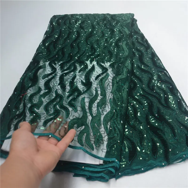 

Newest design French Velvet lace fabrics! African velvet Lace fabric with Sequins cotton African lace fabric-LP30