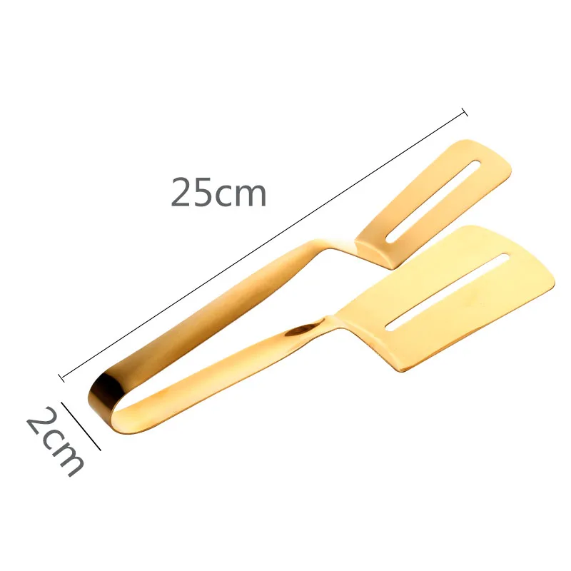 Cookware Steak Tong Gold Bread Clip Grill Accessory Kitchen Tongs Solid Stainless Steel Food Cooking Serving Utensil 1Pc food tongs