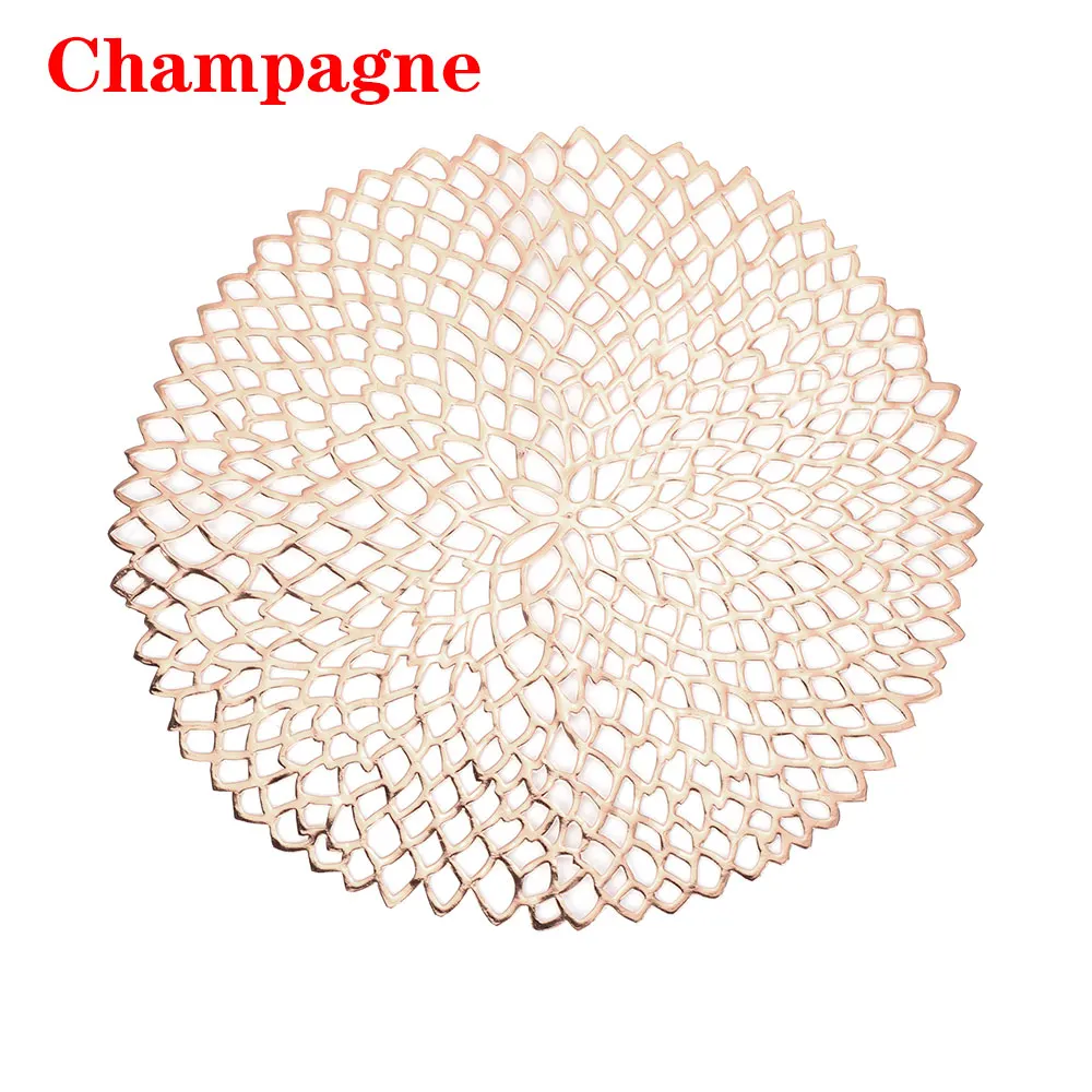 36 см подставки под миски домашний декор столовый стол ПВХ пластик полые изоляции круглый барокко средиземноморские подставки - Цвет: champagne