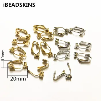 

New arrival! copper 20x10mm 50pcs/lot Screw Ear Clip with earplugs for stud earrings/earrings accessories/earring parts DIY
