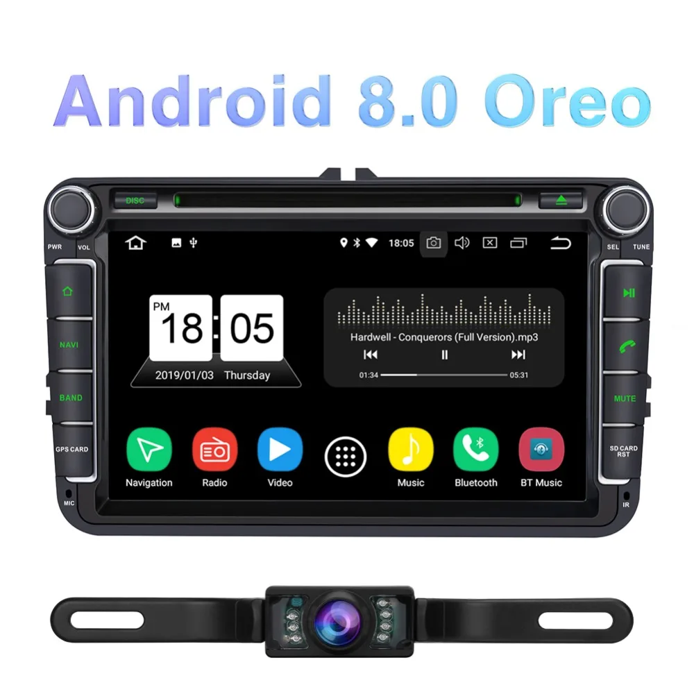 

Pumpkin 2 Din 8'' Android 8.0 Car Radio DVD Player GPS Navigation For VW/Skoda/Seat/Golf Car DVR 4GB RAM Wifi 4G FM Radio Stereo