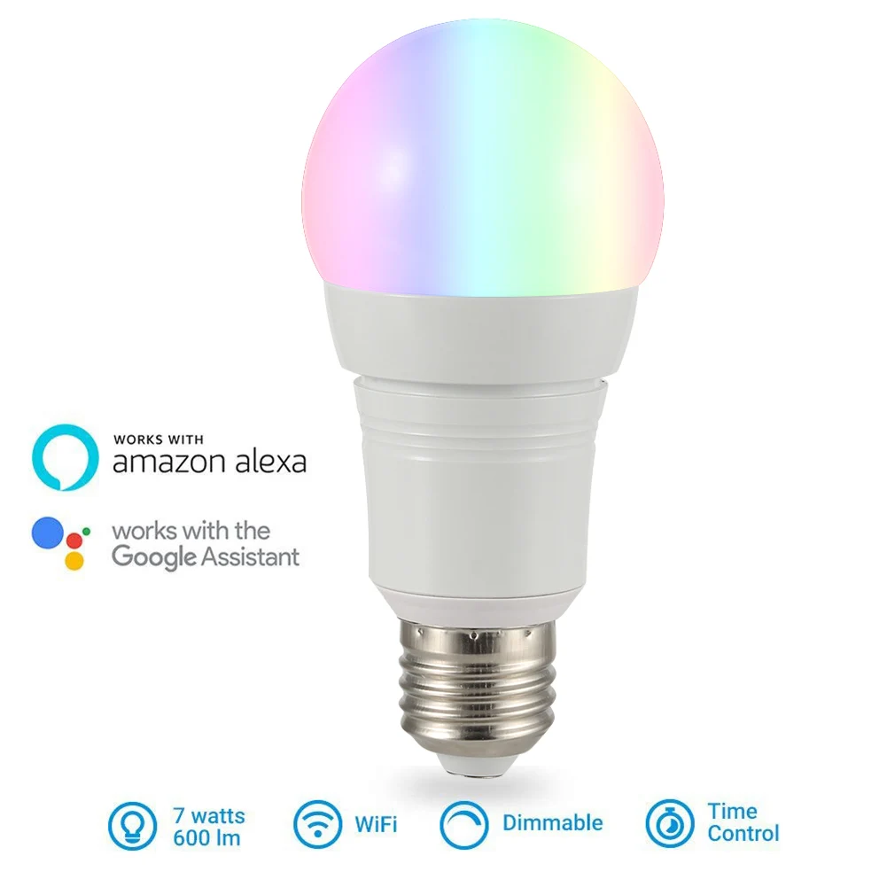 E27/B22/E14 WiFi Smart LED Light Bulb 16 Million Colours for Google
