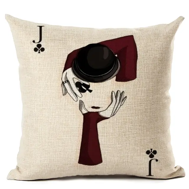 Poker Card Design Cushion Covers Linen Room Decor Luxury Queen