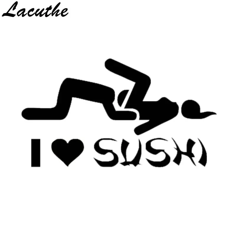 Lacuthe 16*9 см I Love наклейки для суши окна автомобиля Ван заднее лобовое стекло двери