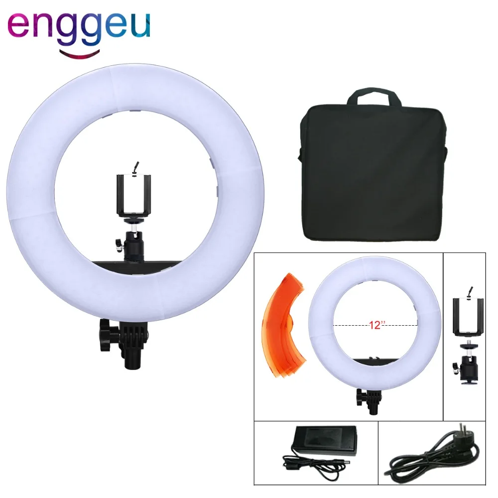 Enggeu 12 &quotфото фотостудия 196 светодиоды кольцо света 3200 К/5500 К приглушить Камера