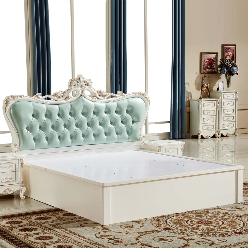 Procare Furniture Royal Antique Style Leather King Size Bed