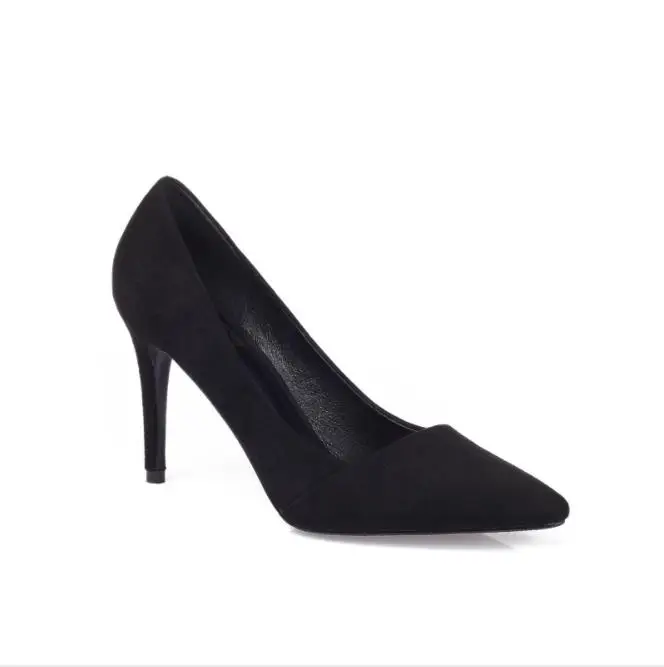 

2019 spring new pointed high-heeled shoes with large size women's shoes
