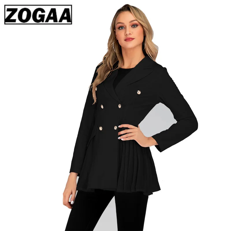 1PC Autumn Spring Women Double Breasted Trench Coat Khaki Vintage Casual Office Lady Business Long Outwear ZOGAA