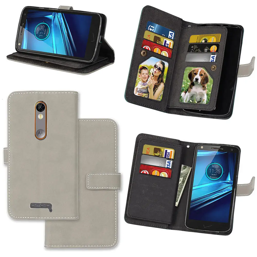 Retro Matte Leather Case For Motorola Moto X3 Filp Cover PU Leather 