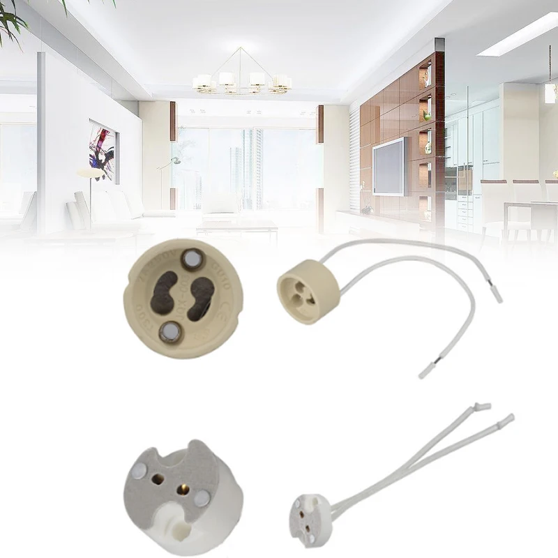 MR16 Halogen Light Lamp Holder Base With Cable Wire Connector Lighting