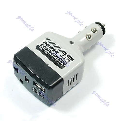 1 шт. автомобильное зарядное устройство адаптер постоянного тока 12 В в переменный преобразователь 220 В зарядное устройство с USB