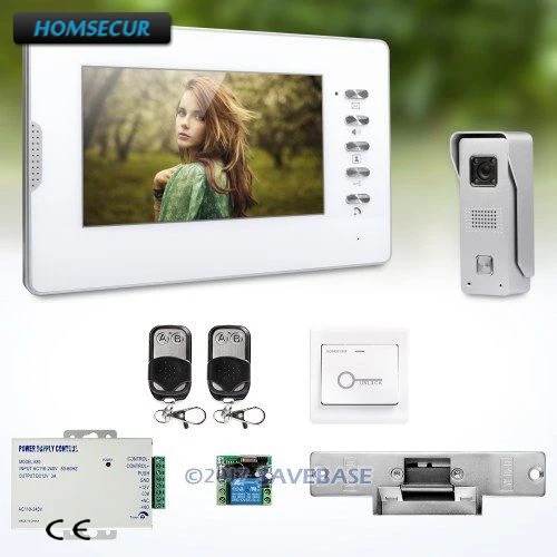 

HOMSECUR 7inch Wired Video Door Phone Intercom System Electric Strike Lock Set Included
