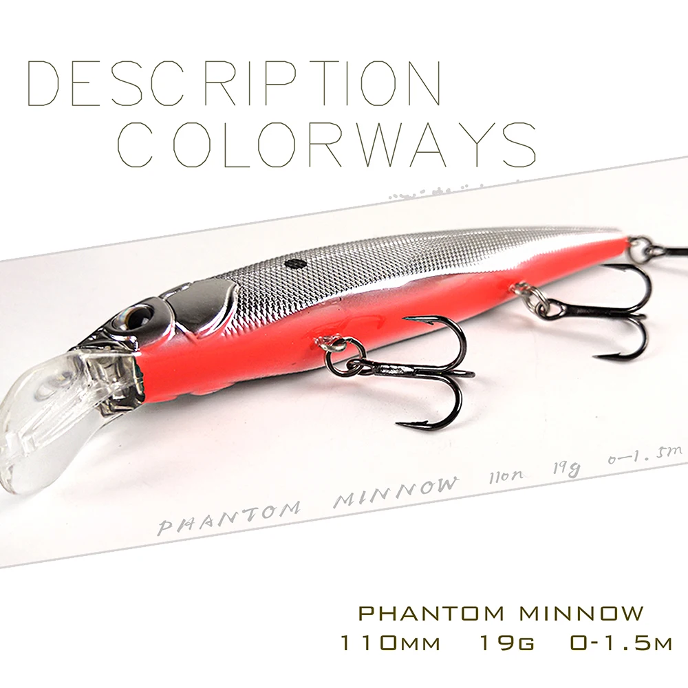 TH110 Suspend Minnow приманка 19 г jerkbait воблер для троллинга искусственные рыболовные