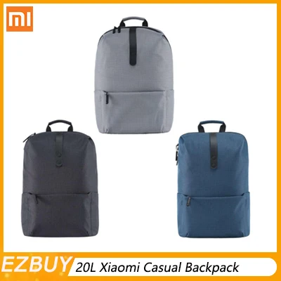 20L Xiaomi повседневный мужской рюкзак Одноцветный полиэстер для девочек рюкзаки