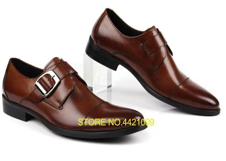 

Fashion Round Toe Shoes Formal Man Monk Dress Shoes Male Genuine Leather Oxfords Men's Wedding Shoes