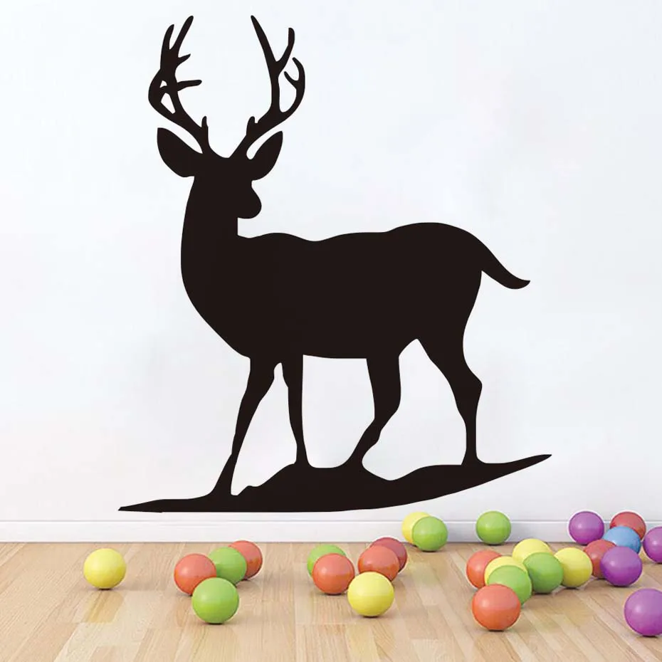 DCTOP Lonely Deer Wall Sticker For Kids Rooms Silhouette Black Self