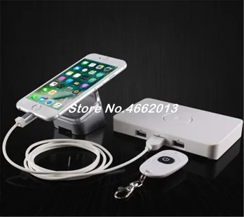 

4 6 port mobile phone security stand cellphone alarm system tablet display anti theft holder with security cable acrylic stand