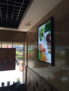 

Indoor Wall Mounting Aluminum Profile Frame Led Illuminated Menu Board 50x70cm Black Single Side Restaurant Menu Light Boxes