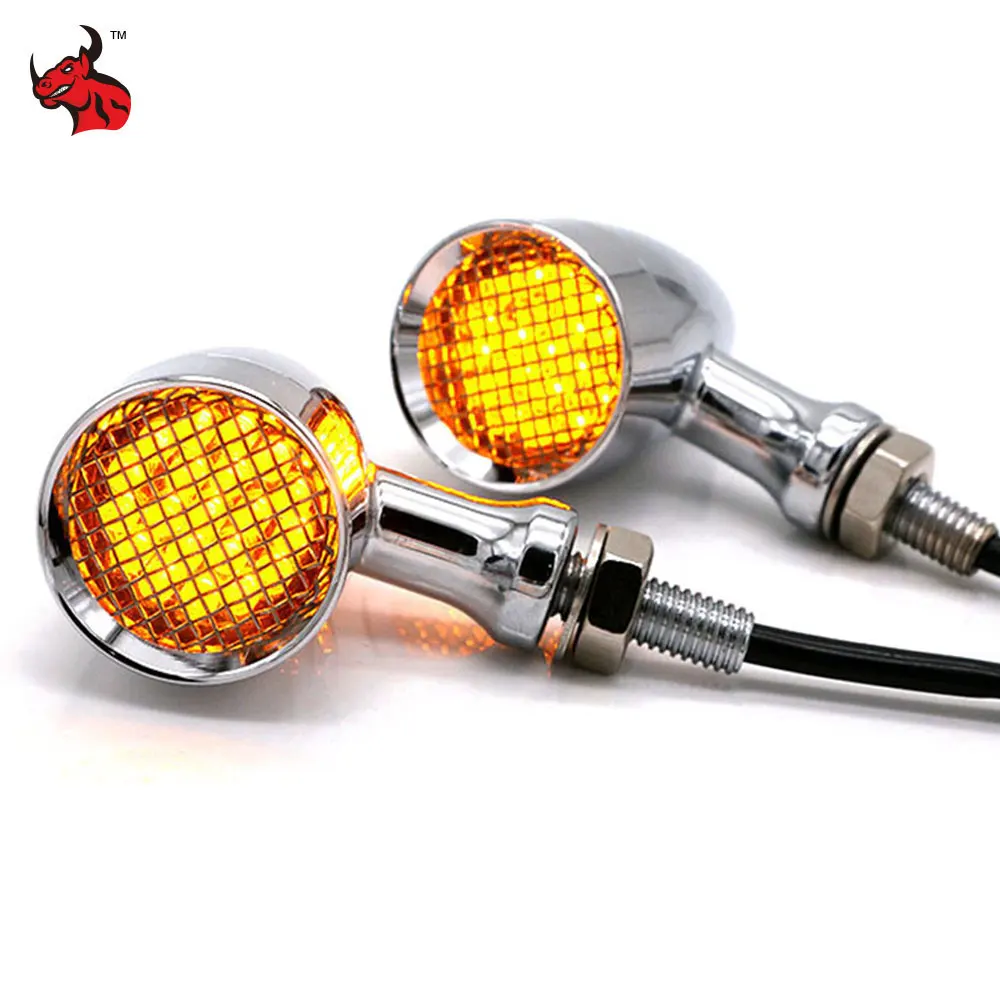 

Motorcycle Bullet Turn Signals Mesh Lens Bullet Motorcycle Brake Light For Chopper Cafe Racer For Yamaha Chopper