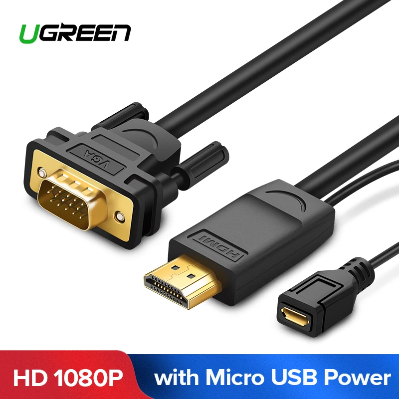 Ugreen activo HDMI a VGA Cable adaptador Audio Video convertidor HDMI