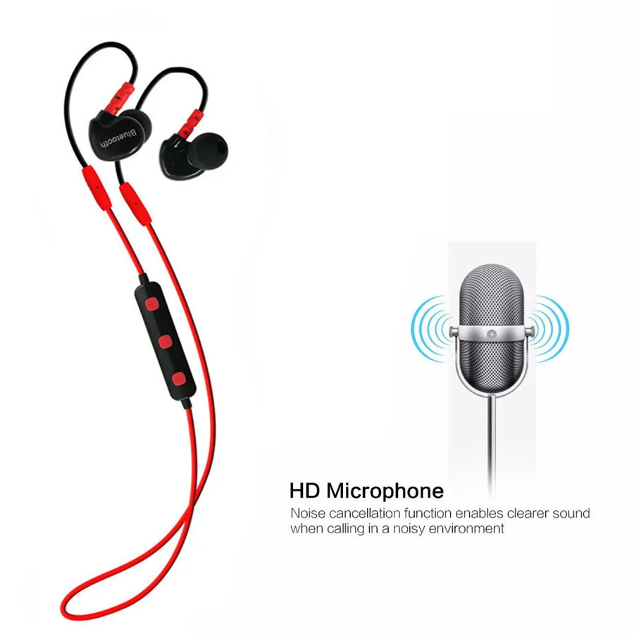 New Sports Running Bluetooth Earphone Mobile Phone Wireless Headset with Mic Noise Cancelling fone de ouvido Headphone Stereo3