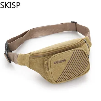 

2019 Canvas Waist Pack Women Running Casual Waist Bag Mobile Phone Holder Men Gym Fitness Outdoor Travel Pouch Belt Chest Bags