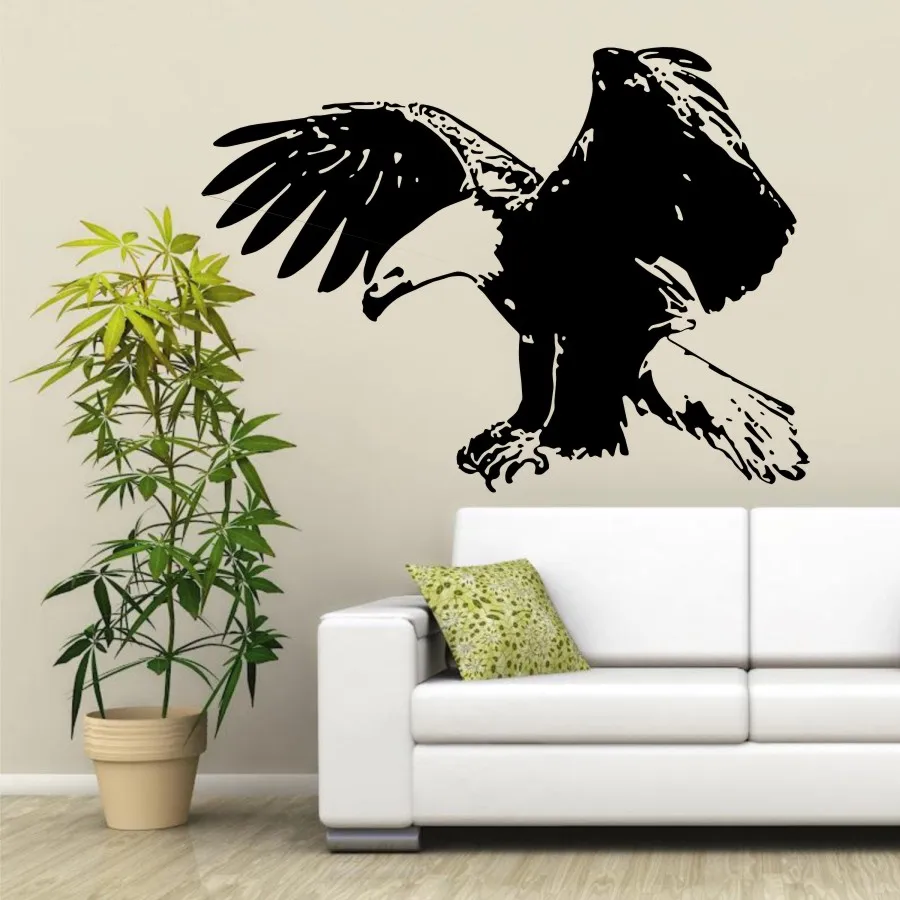 LARGE BALD EAGLE IN FLIGHT REMOVABLE WALL DECAL WALL STICKER ANIMAL BIRD 
