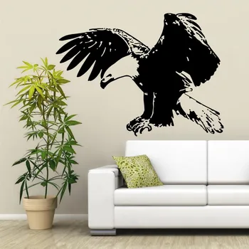 

Hot Sale Flying Eagle Wall Sticker Vinyl Animal Bird Wall Decal Home Decoration Art Mural Free Shipping Wallpaper Y-435