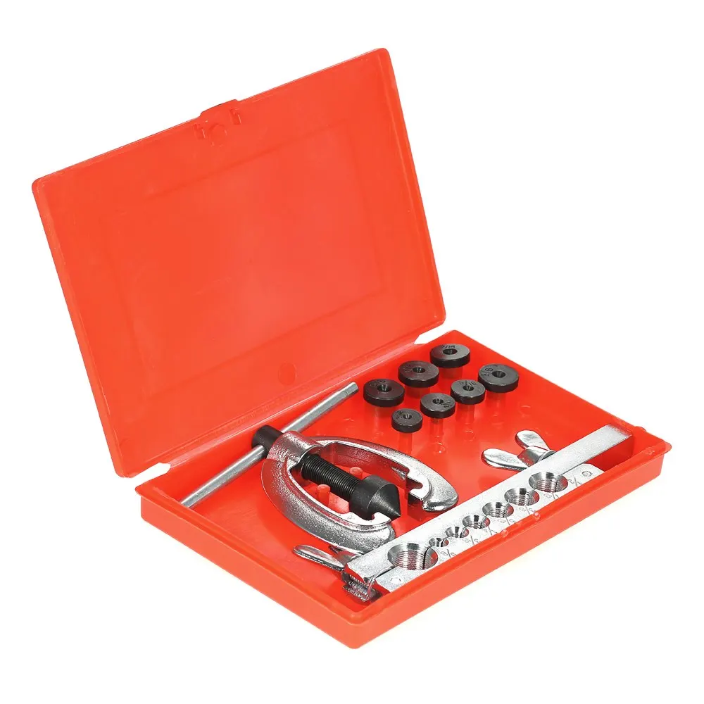 

9pcs Double Pipe Flaring Tool Kit Set Tube Bender Pipe Repair Mechanic Brake Plumber Aluminium Copper Brass Flares