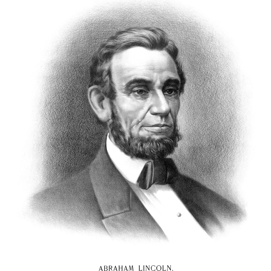 Vintage Civil War era print of the bust of President Abraham Lincoln Poster Print (13 x 15)