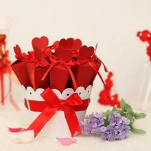 10pcsset candy box bag chocolate paper gift package for Birthday Wedding Party favor Decor DIY baby shower basket flowers