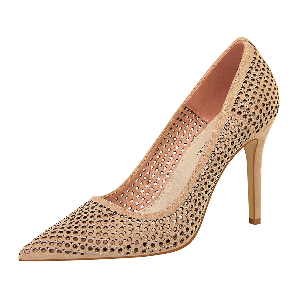 

2019 Fashion Women Sexy Concise High Heels Pumps Hellow Sexy Stiletto Bride Wedding Ladies Office Shoes G0124