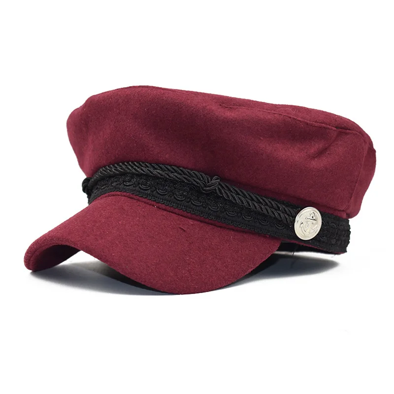 Новые осенние Восьмиугольные шапки для женщин, плоская Военная бейсболка, женские одноцветные кепки, женские повседневные береты, шапка gorra militar - Цвет: 04
