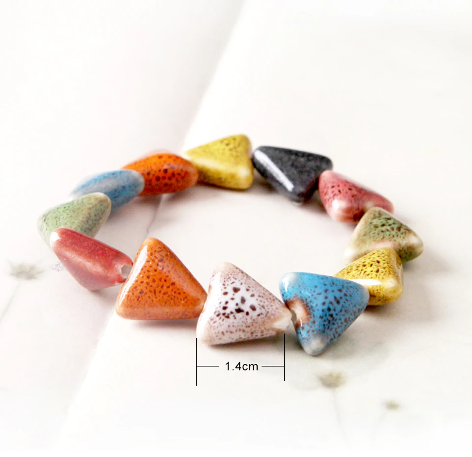 Women's Fashion Ceramic Bracelets Trendy Simple Sweet Style Round Beaded Strand Bracelet For Lady Girls Birthday Gifts 2018 New (9)