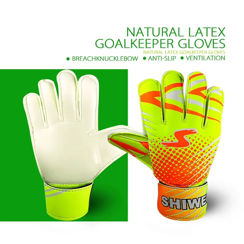 Entry-Level Children Football Goalkeeper Gloves Goalkeeper Soccer Anti-Slip Finger Embossed Gloves