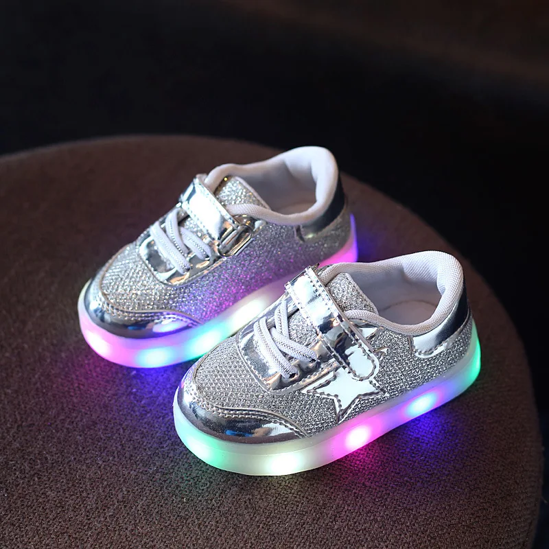 

MiZi TerJoJo Children Shoes Spring Autumn Stars Breather With Light Baby Boys Shoes Sport Led Girls Sneakers Chaussure Enfant