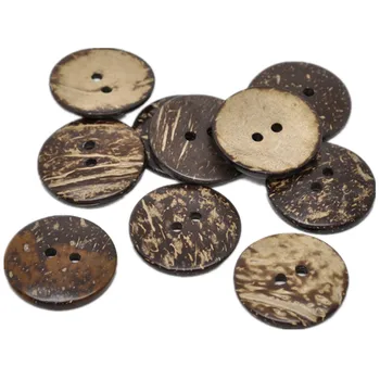 

500Pcs Round Natural Coconut Shell Sewing Buttons Brown 2 Holes Scrapbook Ornaments Findings 38mm